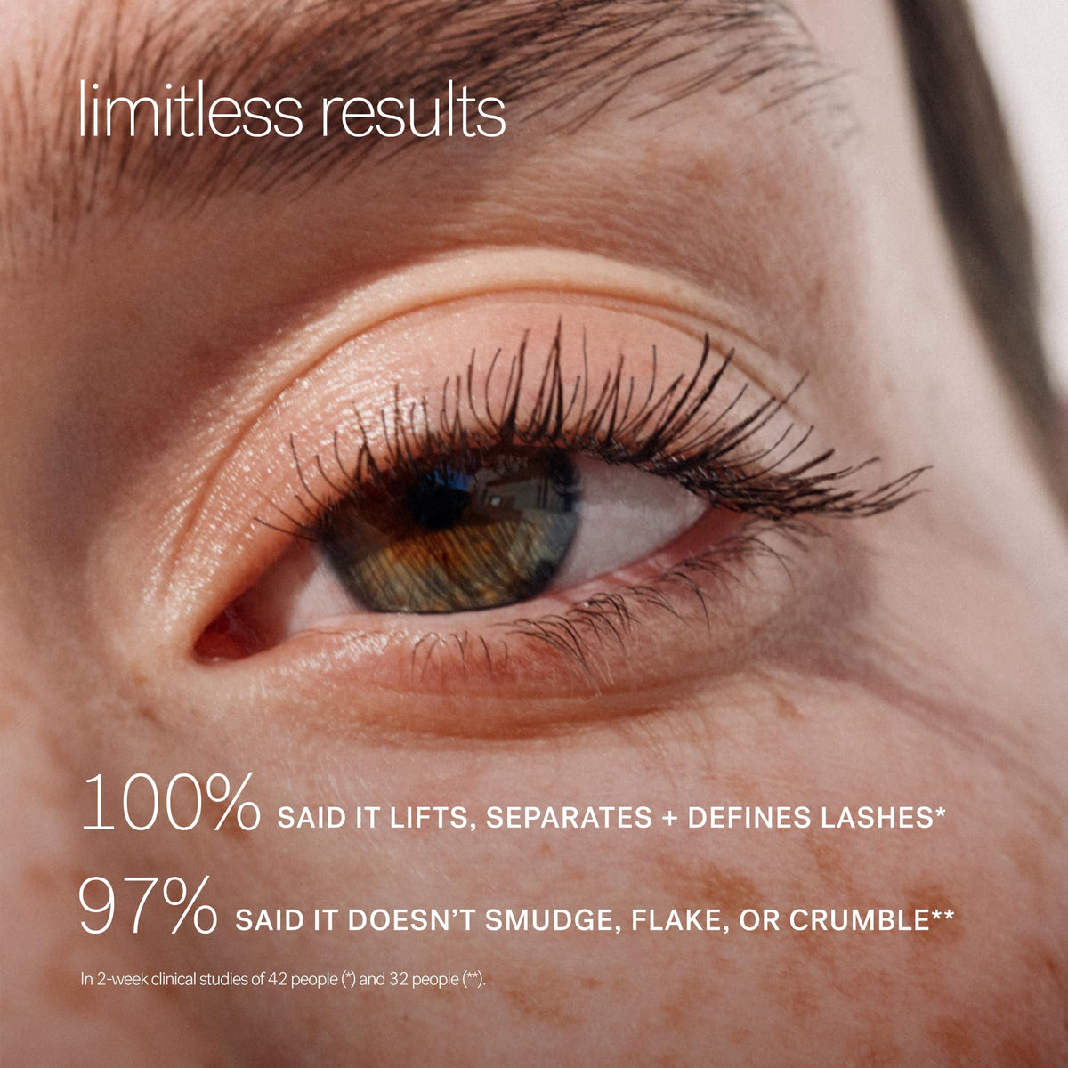 ILIA Limitless Lash on model daytime look displaying natural defined lashes benefit