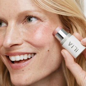 ILIA on lip application showing nourishing sheen and comfortable wear