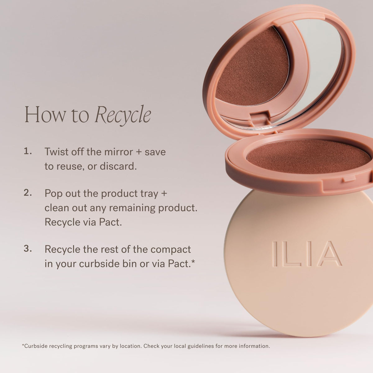 ILIA product label listing clean ingredients showing transparency and skin-friendly benefit