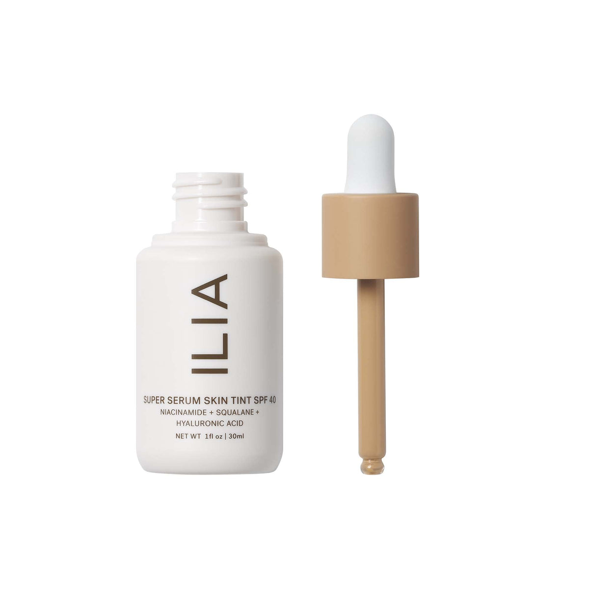 ILIA texture close-up showing creamy serum finish and hydrating look for smooth application