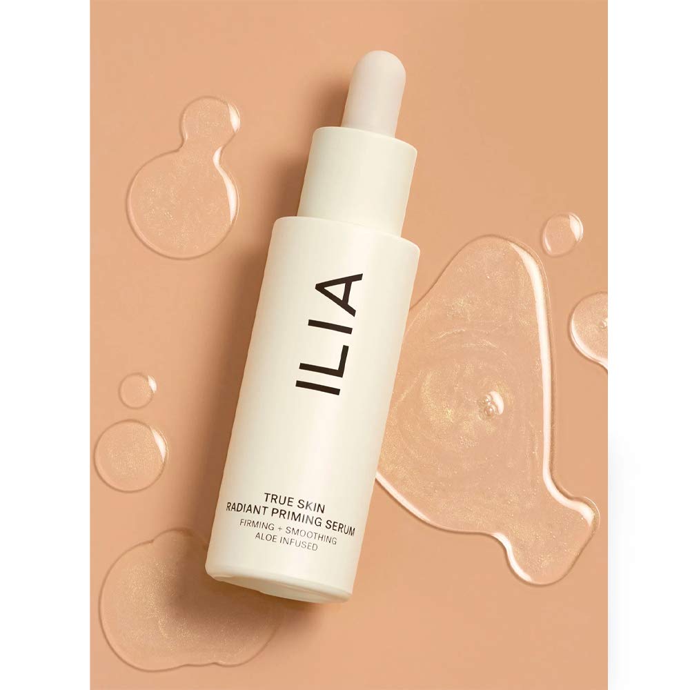 ILIA application before and after showing smoother skin result benefit