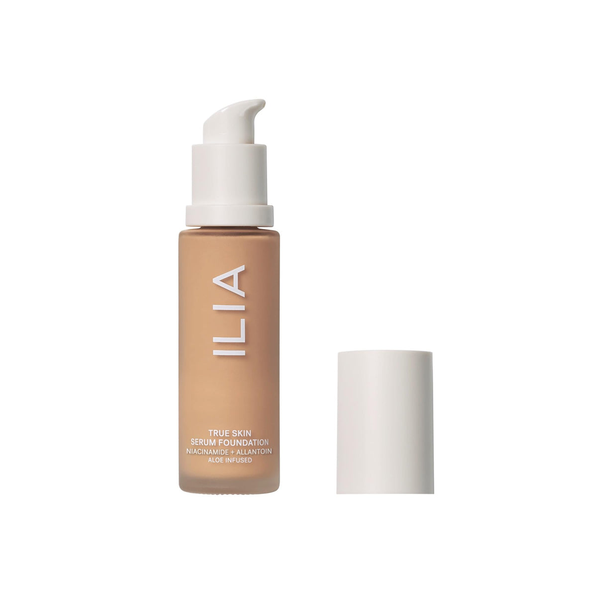ILIA front bottle of True Skin Serum Foundation showing packaging and shade