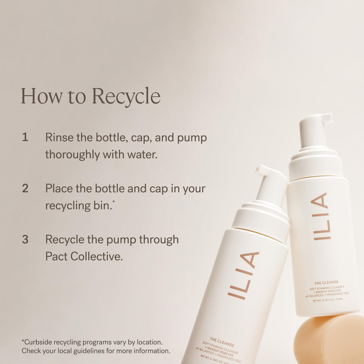 ILIA open bottle top view showing nozzle and formula readiness for use