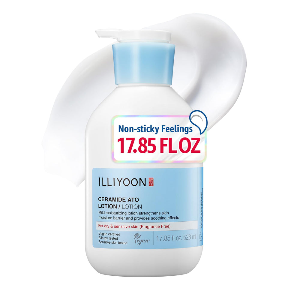 Illiyoon front packaging showing large 528ml bottle and product benefit