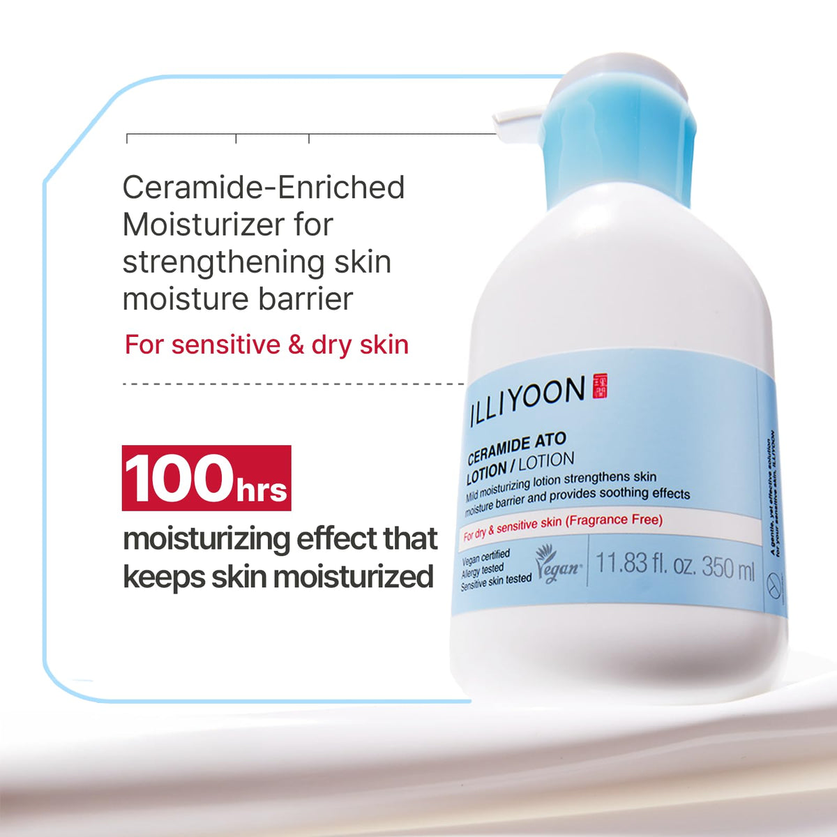 Illiyoon lotion texture spread to show lightweight hydration feel