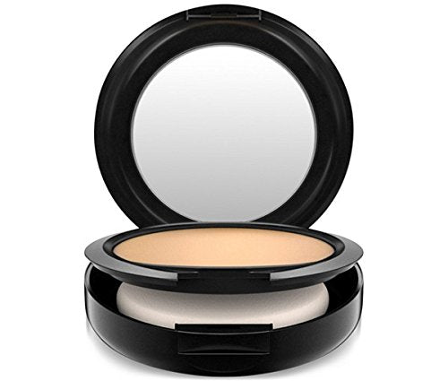 Illuminations MAC powder swatch and brush demonstrating smooth blendable coverage benefit