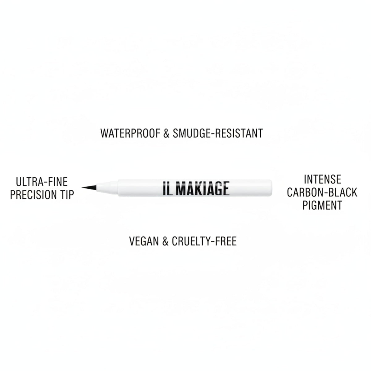 Il Makiage liner next to coin for size comparison, useful for travel and portability