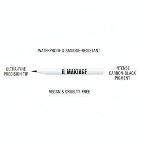 Il Makiage liner next to coin for size comparison, useful for travel and portability