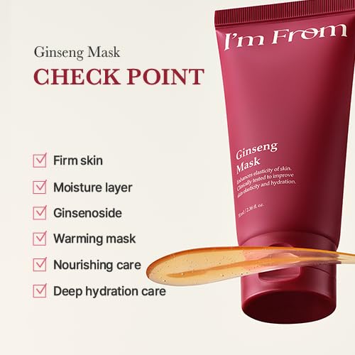 I'm From ginseng mask being applied to face for nourishing treatment