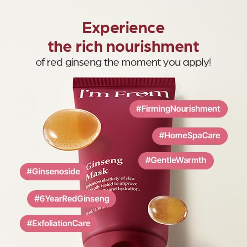I'm From ginseng mask texture close-up highlighting honey-like spreadability