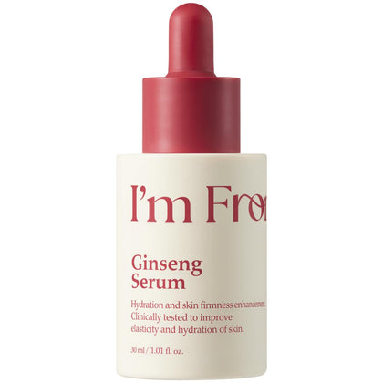 I’m From front packaging of ginseng serum showing bottle and benefits