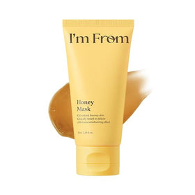 I'm from honey mask front jar showing product packaging and nourishing benefits