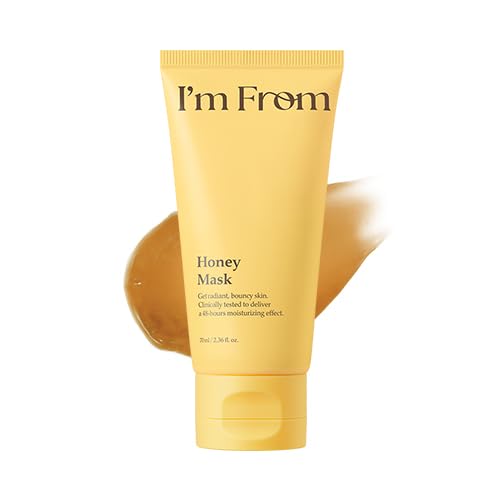 I'm from honey mask front jar showing product packaging and nourishing benefits