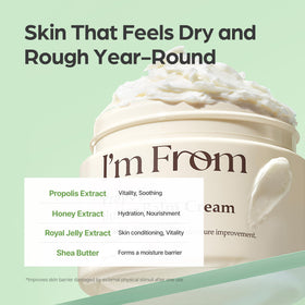 I’m From product being applied to cheek demonstrating soothing moisture benefit