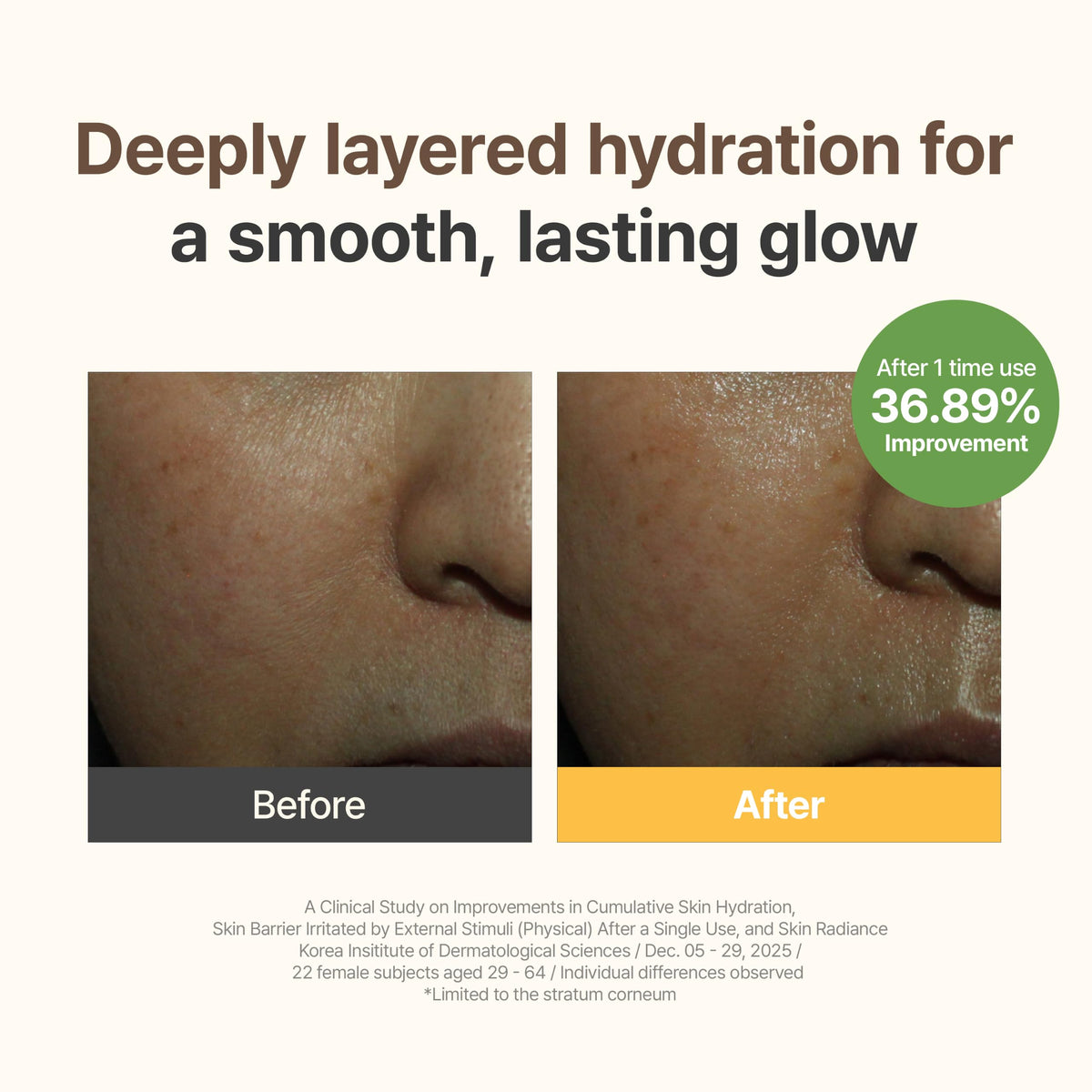 I’m From balm close-up on skin showing non-greasy sheen and comfort benefit