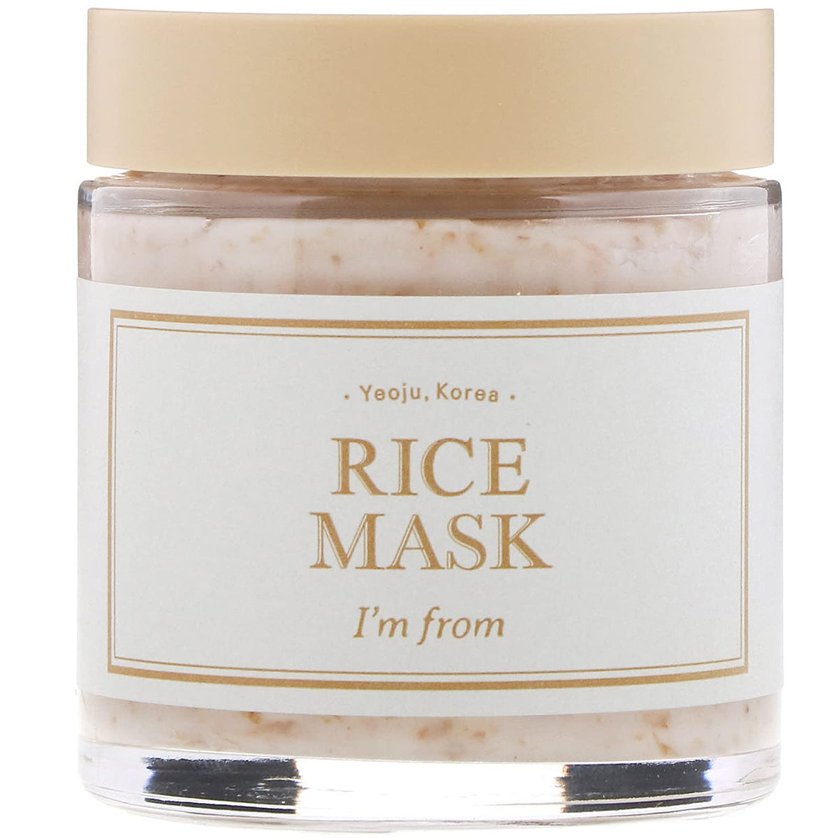 I'm from rice mask front packaging showing jar and clear label for gentle radiance