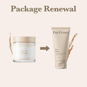 I'm From rice mask open jar texture revealing creamy, spreadable formula for soft exfoliation