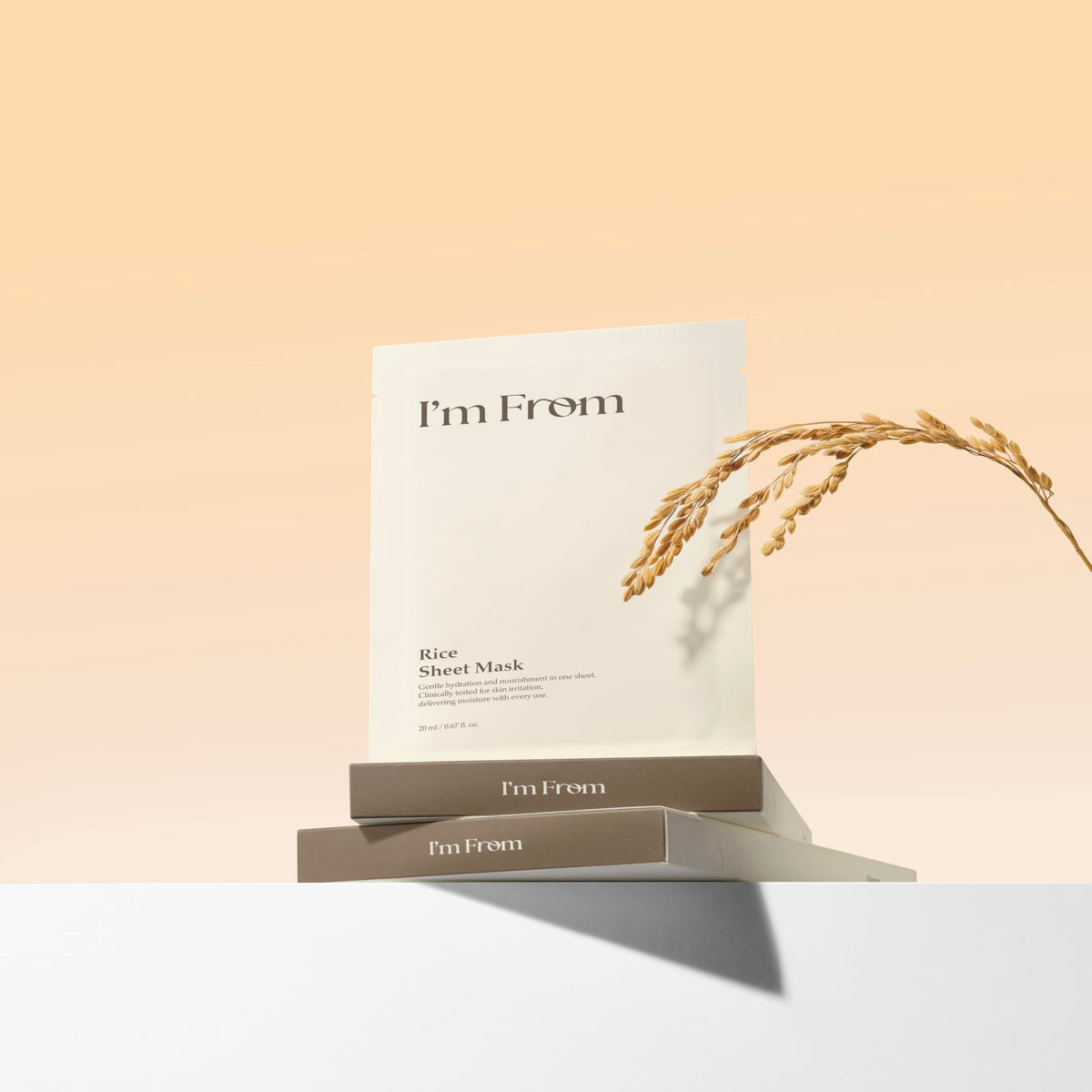 I'm from rice sheet mask close-up of biodegradable sheet texture for even essence delivery