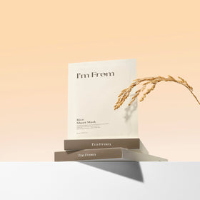 I'm from rice sheet mask close-up of biodegradable sheet texture for even essence delivery