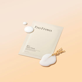 I'm from rice sheet mask beside a 20ml jar to show single-sheet volume and travel convenience