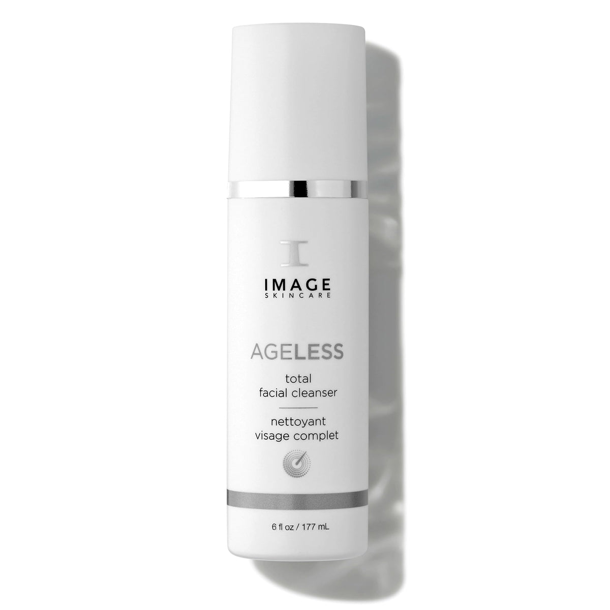 IMAGE Skincare bottle front view showing cleanser and benefits