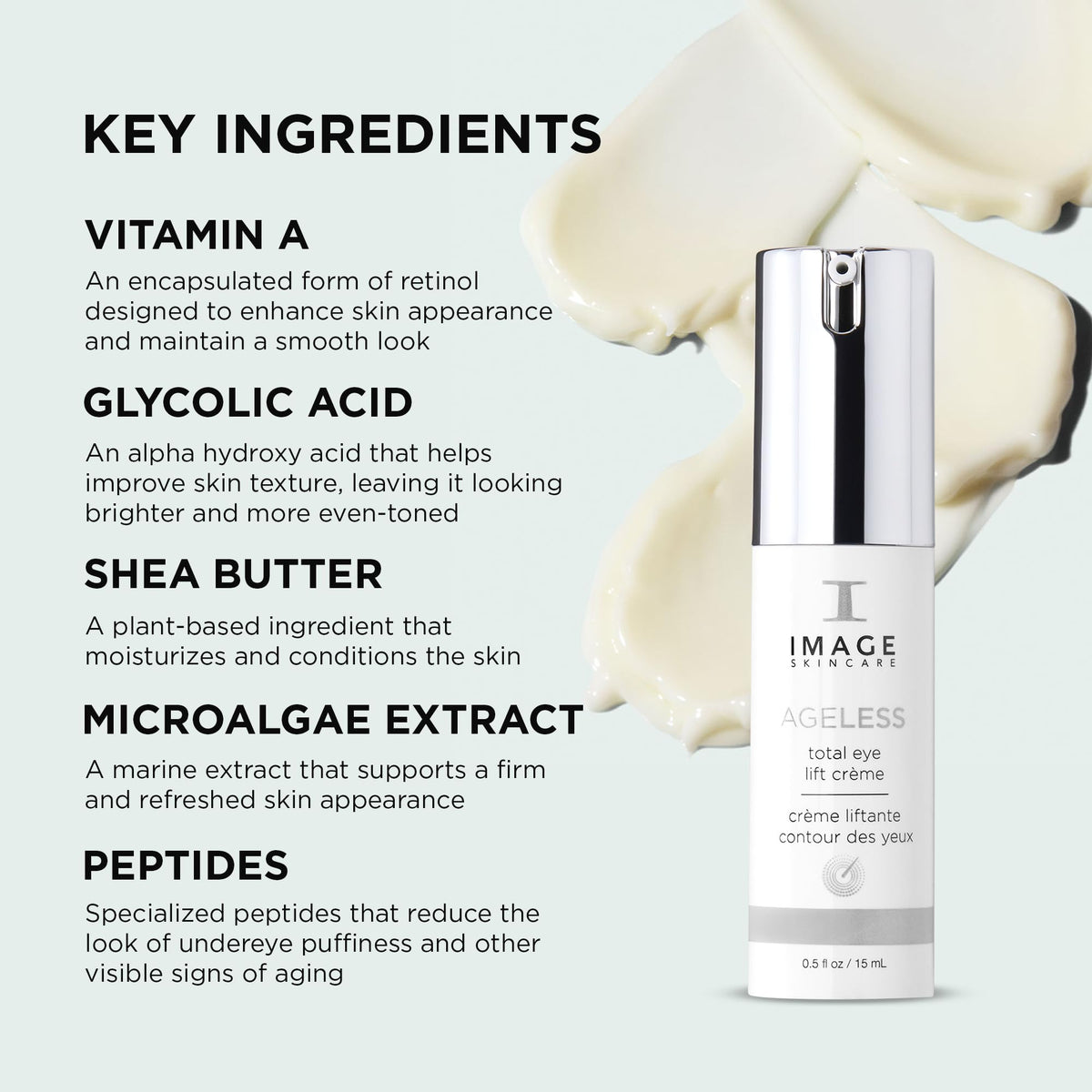 IMAGE Skincare AGELESS hand-held size comparison showing travel-friendly 0.5 fl oz