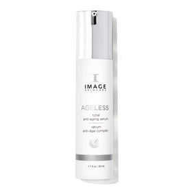 IMAGE Skincare AGELESS Total Serum front bottle showing sleek packaging and product benefit