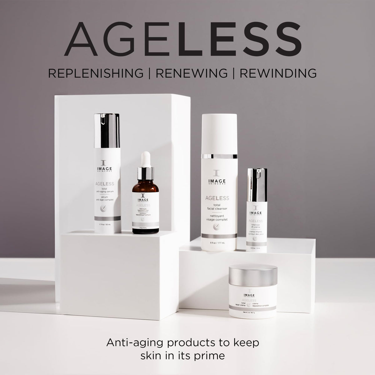 IMAGE Skincare cleanser on bathroom counter in routine showing refreshed skin
