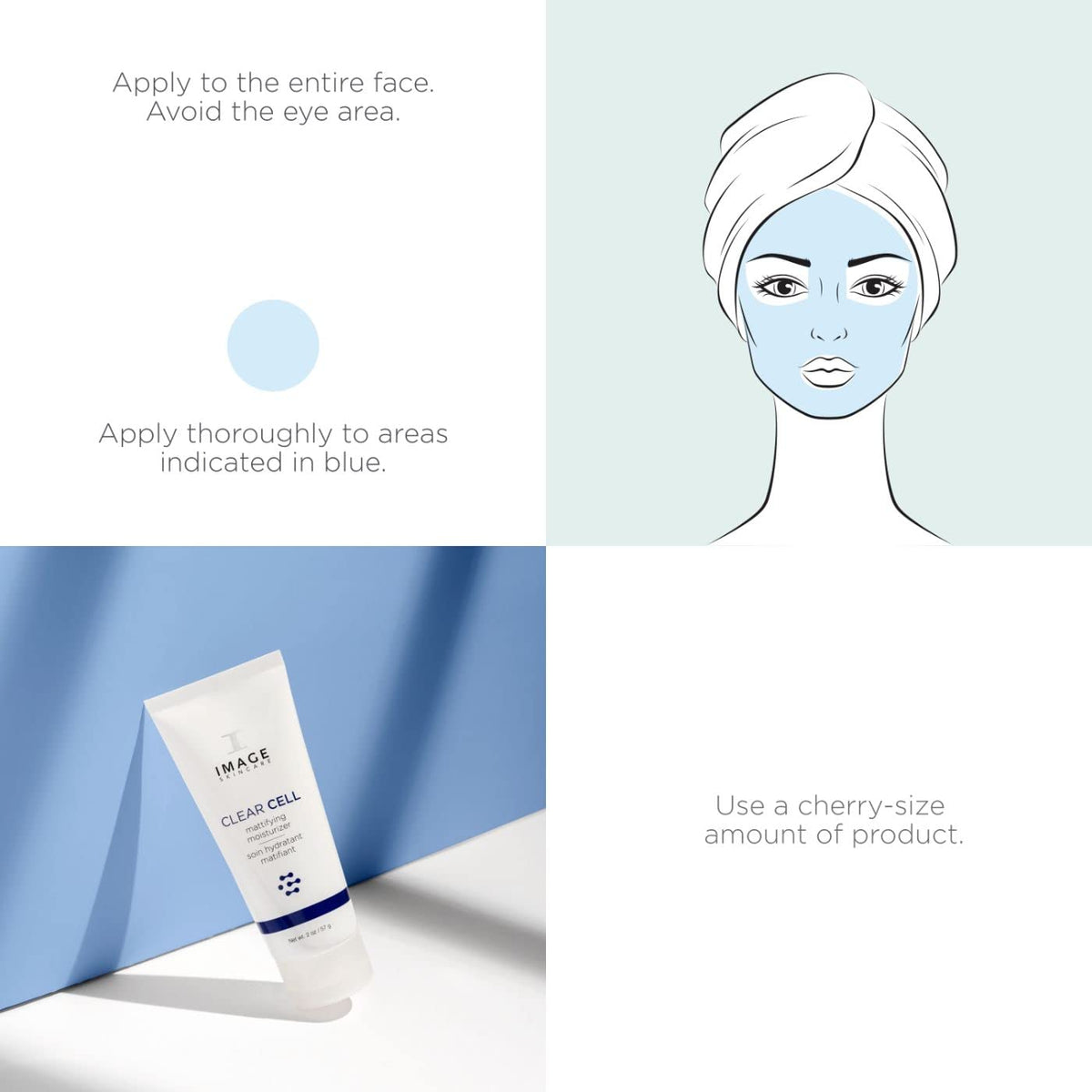 IMAGE Skincare CLEAR CELL closeup label revealing key actives and usage directions