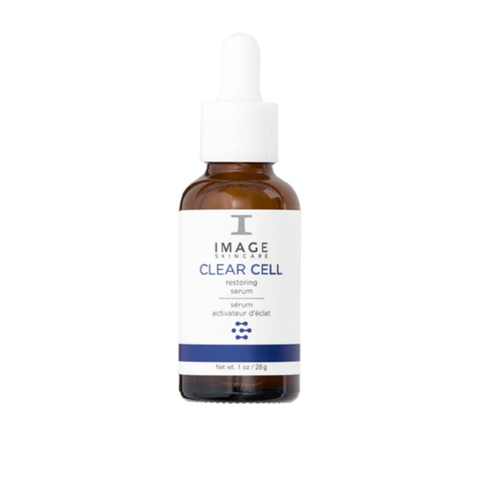 IMAGE Skincare clear cell front packaging showing bottle and label for identification and trust