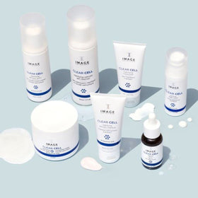 IMAGE Skincare CLEAR CELL turmeric root nearby highlighting calming botanical ingredient