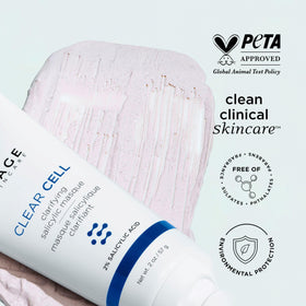 IMAGE Skincare CLEAR CELL applied on model’s face demonstrating even coverage benefit