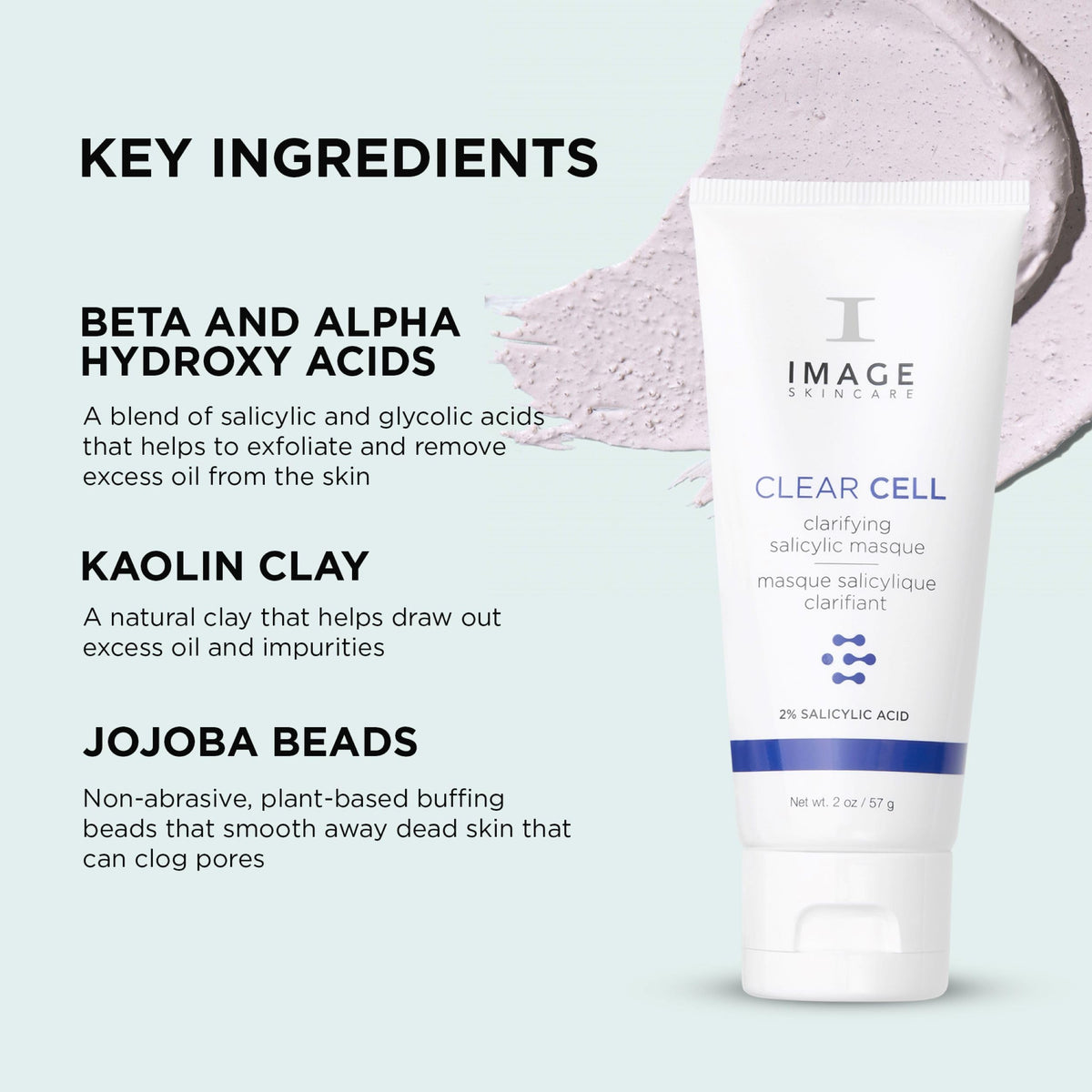 IMAGE Skincare CLEAR CELL open tube revealing creamy mask for easy application