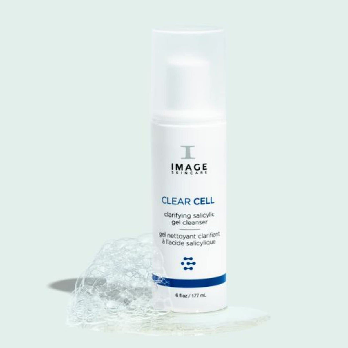 IMAGE Skincare CLEAR CELL next to ruler illustrating true 6 fl oz size