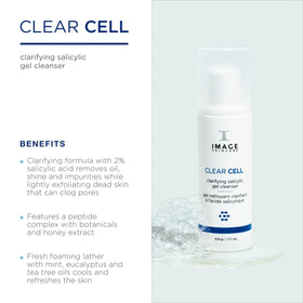 IMAGE Skincare CLEAR CELL gel-to-foam texture close-up demonstrating gentle lather