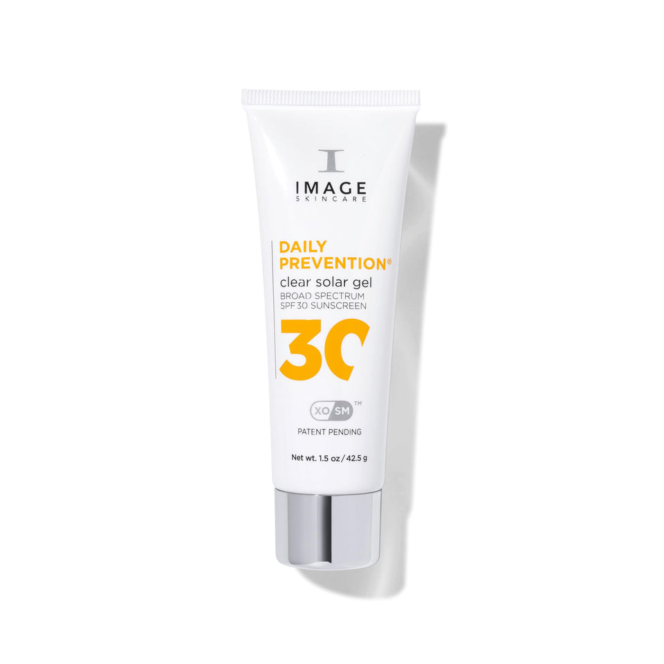 IMAGE Skincare front packaging showing clear solar gel and SPF 30 benefit