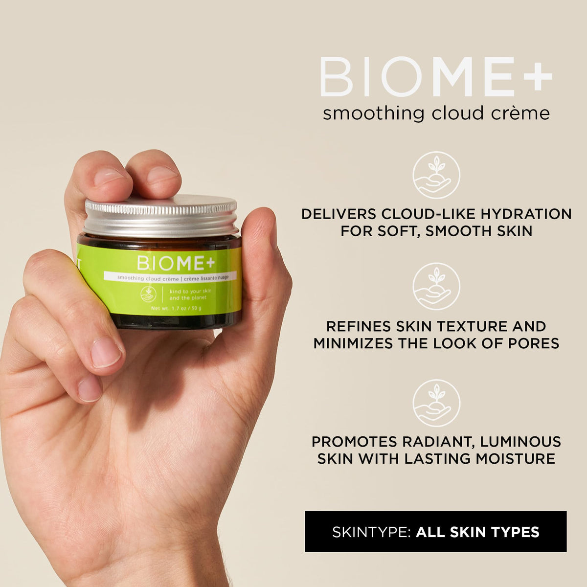 IMAGE Skincare cream texture close-up showing fluffy consistency and quick absorption benefit