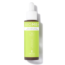 IMAGE Skincare front bottle view showing dewy serum and recyclable glass benefit visible storage