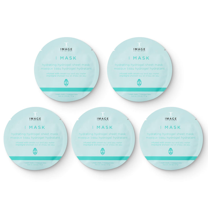 IMAGE Skincare front packaging showing five hydrating hydrogel sheets, fast hydration
