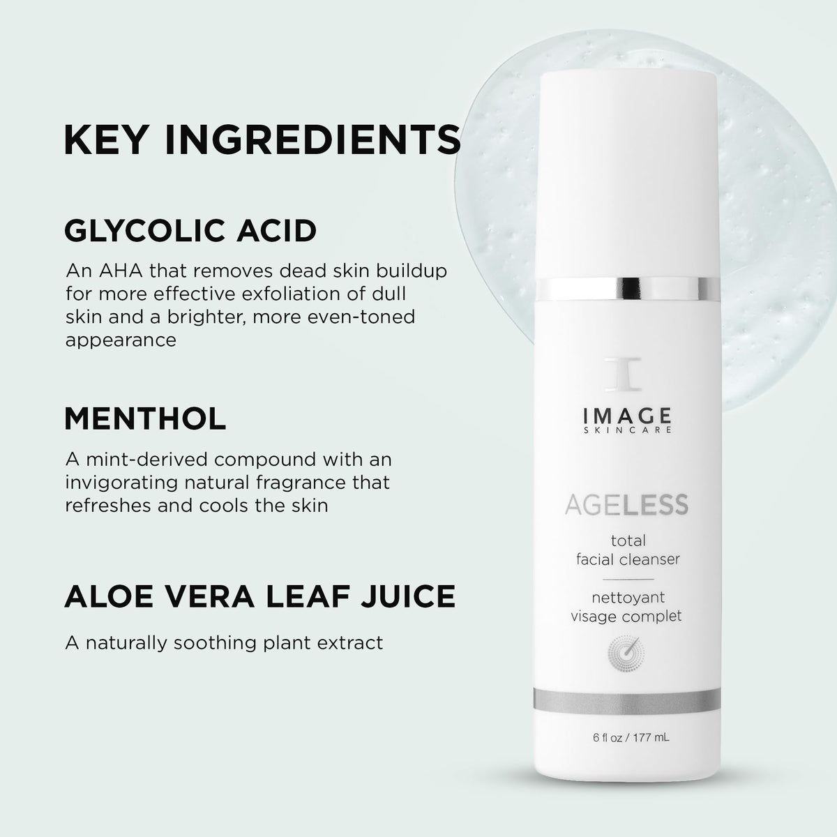 IMAGE Skincare cleanser held in hand to show 6 oz scale and portability