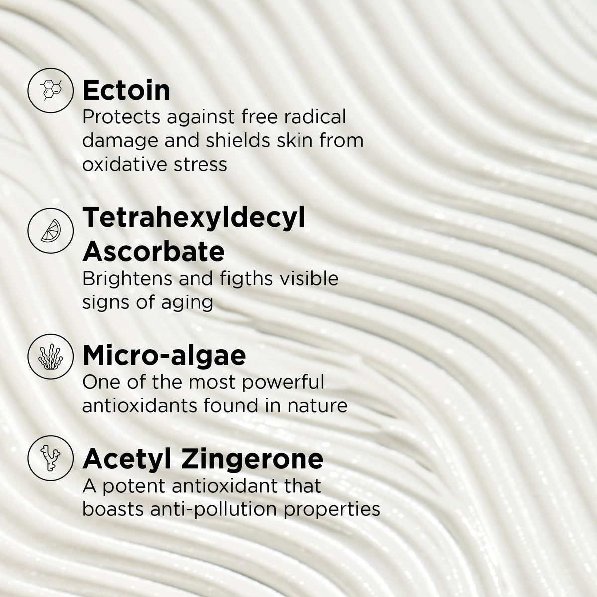 IMAGE Skincare ingredient palette showing antioxidants and cocoa butter