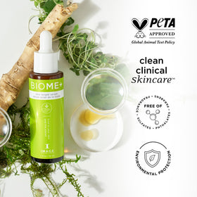 IMAGE Skincare label closeup listing key ingredients and sustainability benefits