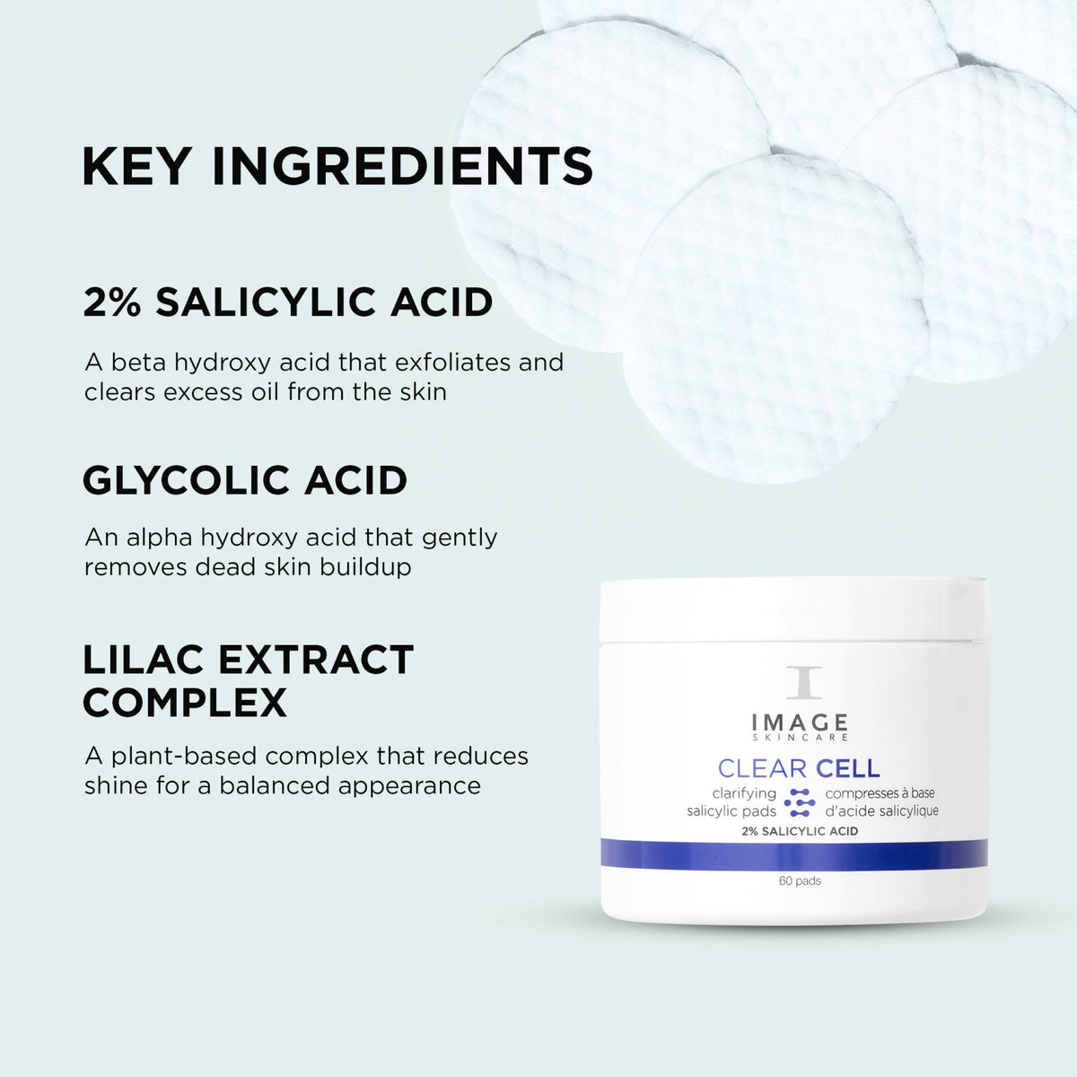 Label close-up on IMAGE Skincare jar showing active ingredients list