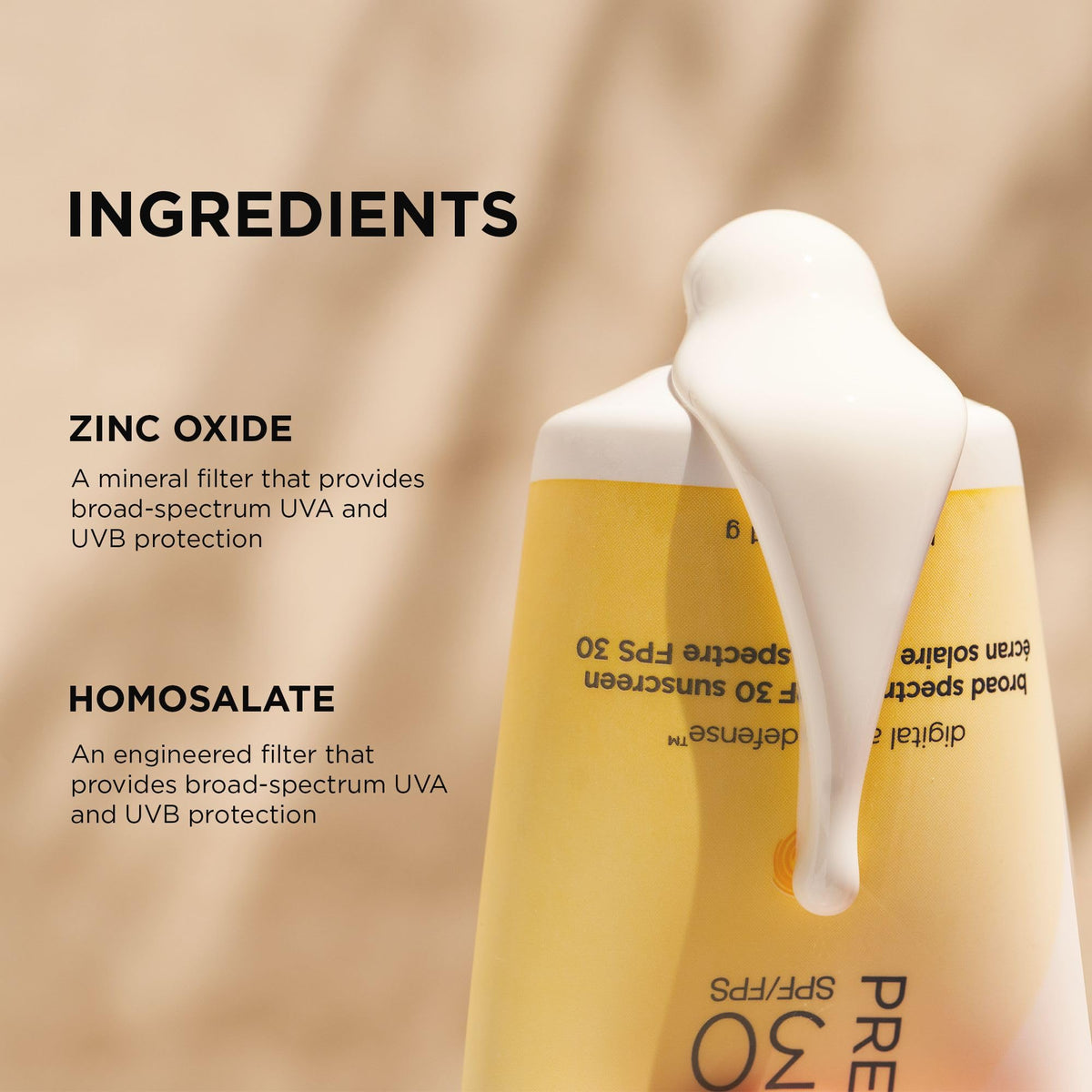 IMAGE Skincare label detail showing zinc oxide and filter information
