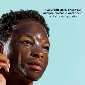 IMAGE Skincare mask applied on model face, contours for even hydration