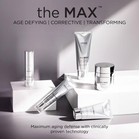IMAGE Skincare MAX Crème on nightstand beside pillow showing evening use and restorative benefit