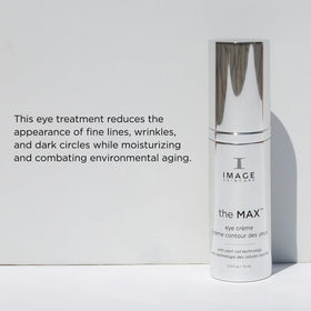 IMAGE Skincare MAX Eye Crème on fingertip ready for gentle application to eyes