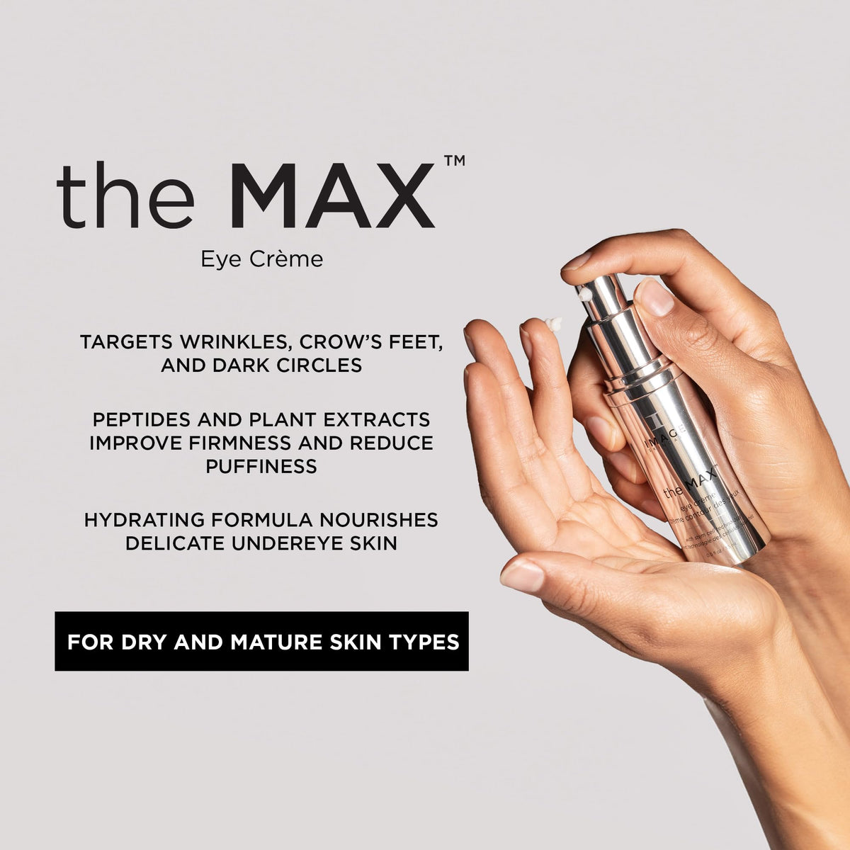 IMAGE Skincare MAX Eye Crème creamy texture close-up demonstrating hydration