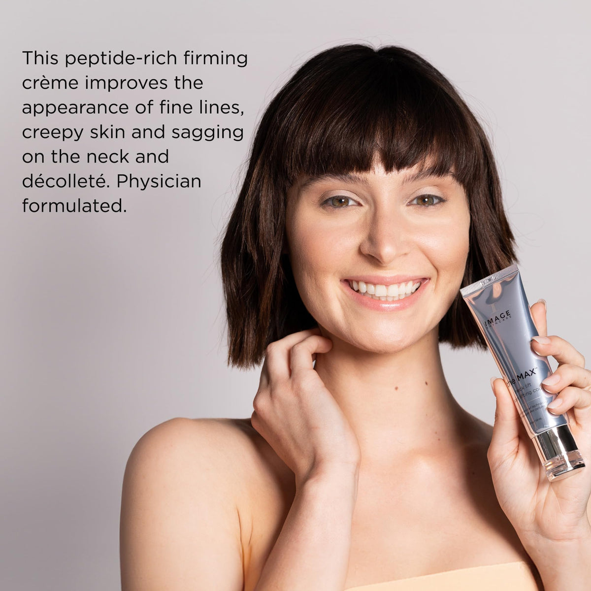 IMAGE Skincare MAX Neck Lift smoothing décolleté to reduce crepey appearance