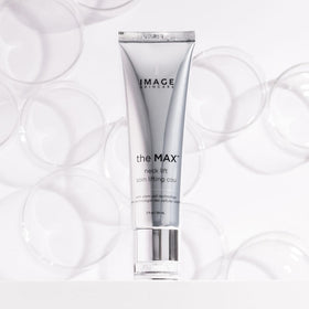 IMAGE Skincare MAX Neck Lift paired with IMAGE serums for layered routine benefit